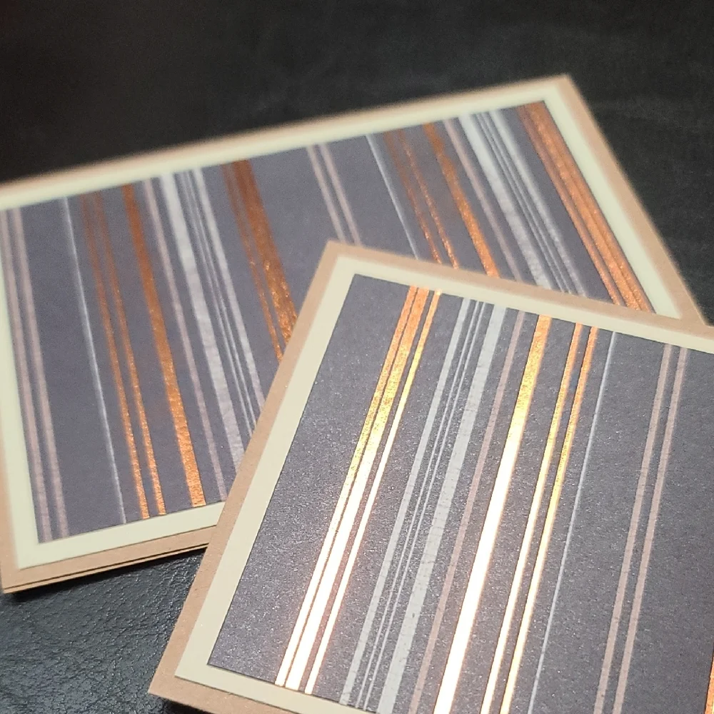 Bronzed Metallic & Brown 24 Note Cards for Personalized Thank You cards NWT - Picture 6 of 8